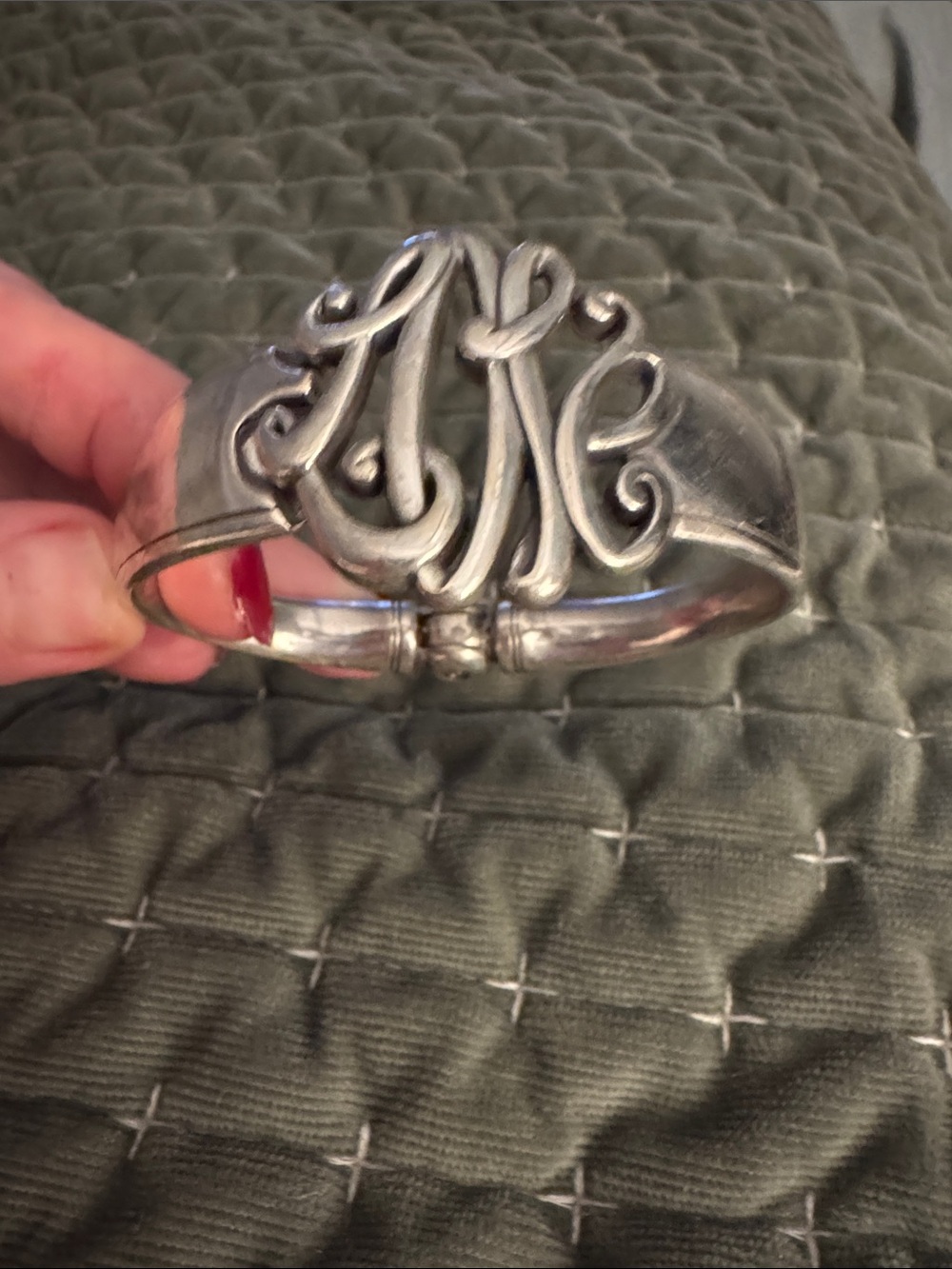 Brighton Monogram Script LOVE Cuff Bracelet - Silver